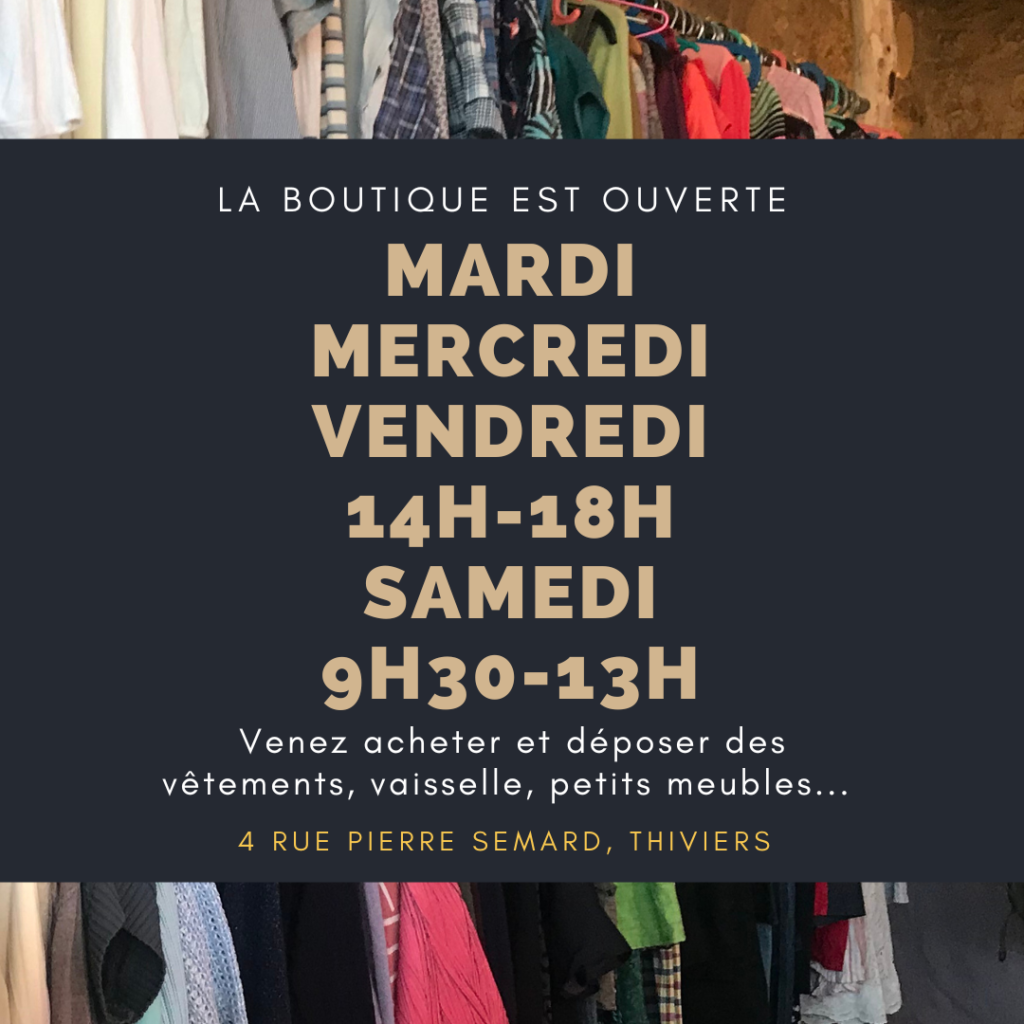 les horaires de la boutique et de la collecte Récréathiv